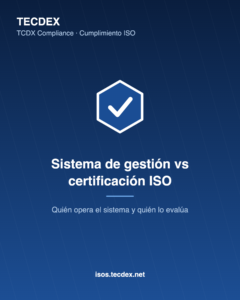Sistema de gestión ISO frente a proyecto de certificación: quién opera el sistema y quién lo evalúa