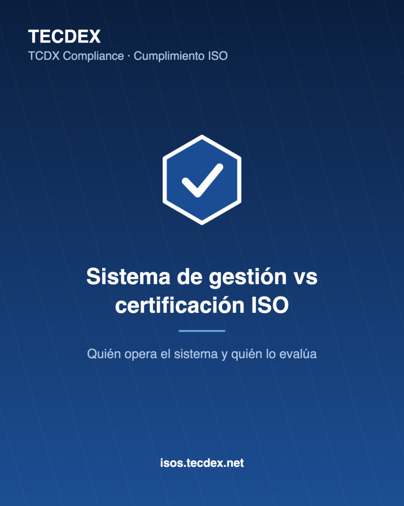 Sistema de gestión ISO frente a proyecto de certificación: quién opera el sistema y quién lo evalúa
